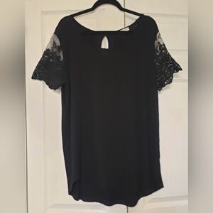Black Top Embellished Lace Sleeves